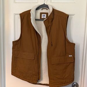 Lee Brown and Cream Sherpa Vest